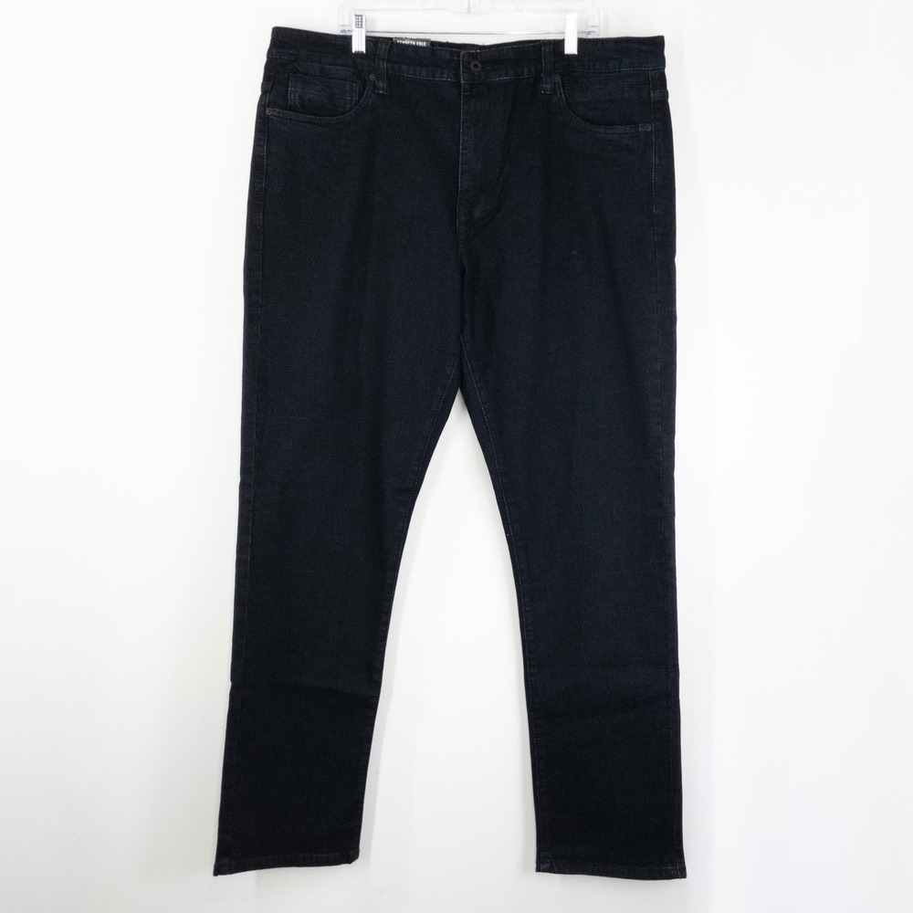 Kenneth Cole New York Men's 40x34 Straight Fit Stretch Denim Jeans Dark Blue NEW